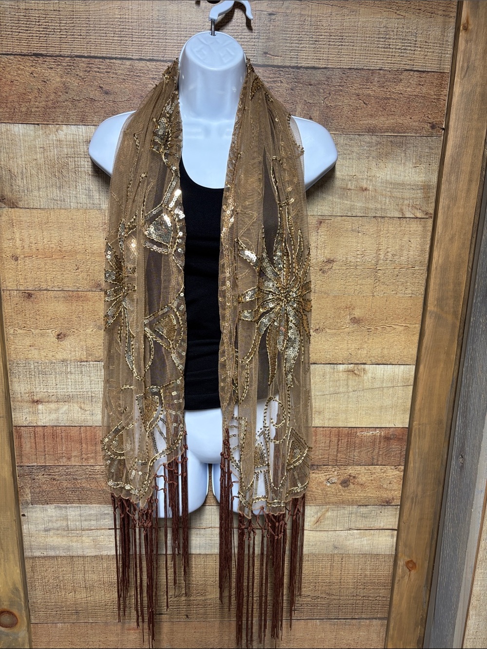 Nasty Gal sequins embellished fringe shawl